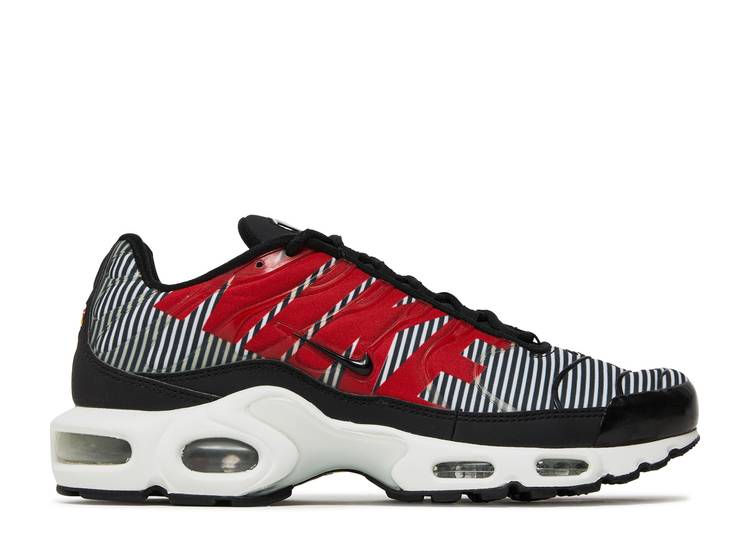 【 NIKE AIR MAX PLUS SE 'BIG LOGO' / BLACK PURE PLATINUM WHITE 】 マックス 黒色 ブラック ピュア プラチナム 白色 ホワイト エアマックスプラス スニーカー メンズ ナイキ｜スニケス