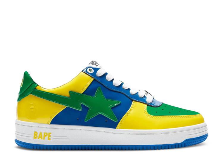【 BAPE BAPESTA M1 \u0027BRAZIL\u0027 / BLUE YELLOW GREEN WHITE 】 青碧 青碧 黄味がかった 黄色 緑 緑であること 白いこと 白いこと スニーカー メンズ ベイプ