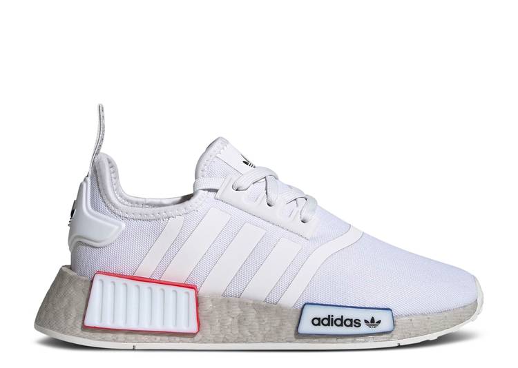【 ADIDAS NMD_R1 REFINED BIG KID WHITE GREY / CLOUD WHITE CLOUD WHITE GREY ONE 】 アディダス 白色 ホワイト 灰色 グレー ジュニア キッズ ベビー マタニティ スニーカー