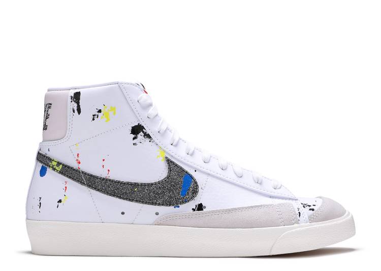 【 NIKE BLAZER MID '77 'PAINT SPLATTER' / WHITE BLACK WHITE SAIL 】 ブレイザー ミッド 白色 ホワイト 黒色 ブラック スニーカー メンズ ナイキ