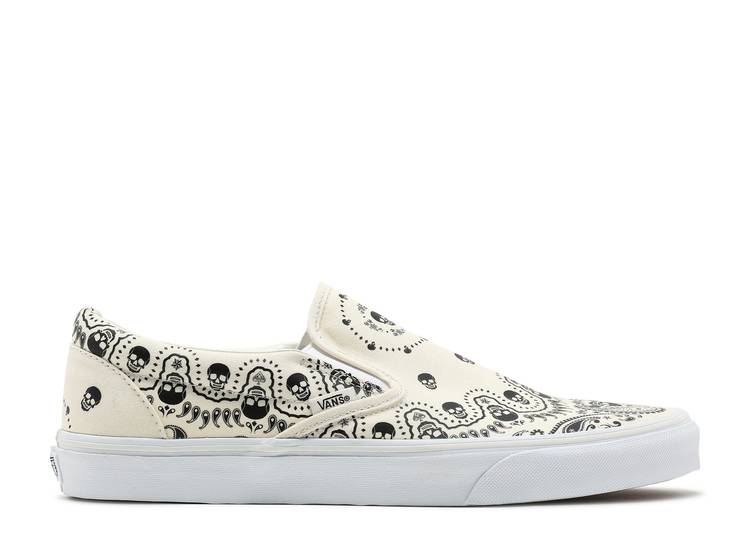 【 VANS CLASSIC SLIP-ON 'BANDANA - WHITE' / CLASSIC WHITE BLACK 】 バンズ クラシック スリッポン 白色 ホワイト 黒色 ブラック スニーカー メンズ ヴァンズ｜スニケス 260,595円
