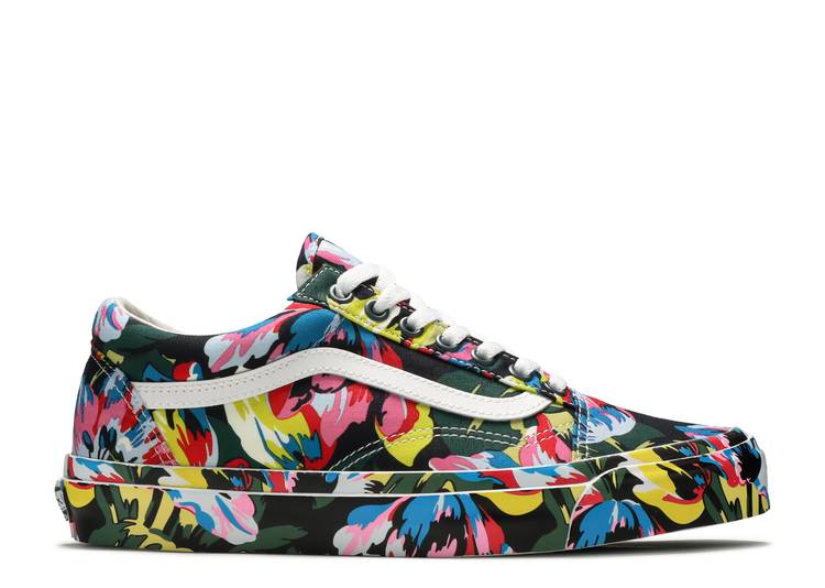 【 VANS KENZO X OG OLD SKOOL LX 'FLORAL GREEN' / FLORAL GREEN TRUE WHITE 】 バンズ 緑 グリーン 白色 ホワイト オールドスクール スニーカー メンズ ヴァンズ|スニケス