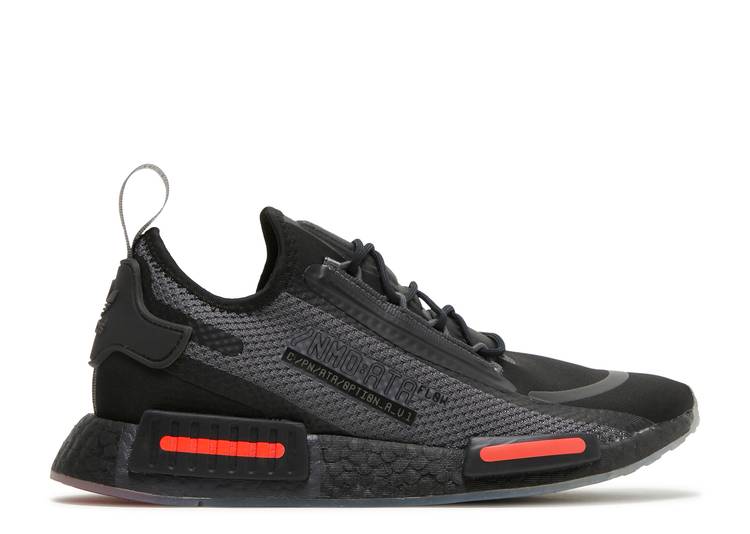 【 ADIDAS NMD_R1 SPECTOO 'BLACK SOLAR RED' / CORE BLACK GREY FIVE SOLAR RED 】 アディダス コア 黒色 ブラック 灰色 グレー 赤 レッド スニーカー メンズ