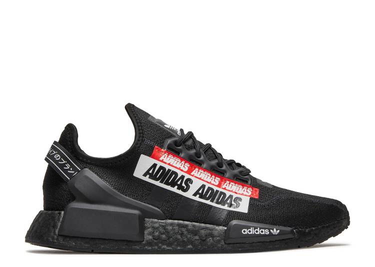 【 ADIDAS NMD_R1 V2 'CORE BLACK RED' / CORE BLACK CORE BLACK RED 】 アディダス 黒色 ブラック コア 赤 レッド スニーカー メンズ
