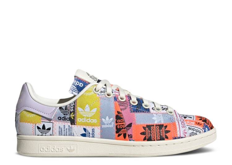 【 ADIDAS WMNS STAN SMITH \u0027PATCHWORK TREFOILS\u0027 / SUPPLIER COLOUR OFF WHITE PURPLE 】 アディダス 白いこと 白いこと 紫 パープル 姿勢為損ない スニーカー レディース