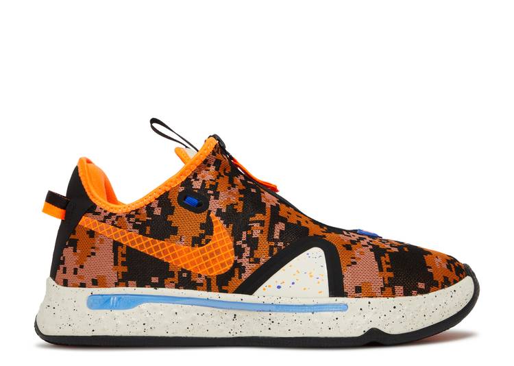 【 NIKE PG 4 EP \u0027DIGI CAMO - TOTAL ORANGE\u0027 / LIGHT CREAM TERRA BLUSH RACER 】 間鴨柄 皮膚軟化剤 スニーカー メンズ ナイキ