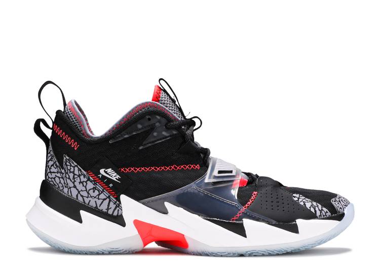 【 AIR JORDAN JORDAN WHY NOT ZER0.3 PF 'BLACK CEMENT' / BLACK BRIGHT CRIMSON CEMENT GREY 】 ナイキ 黒色 ブラック クリムゾン 灰色 シメント グレー エアジョーダン スニーカー メンズ｜スニケス 260,055円