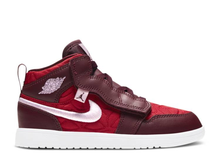 【 AIR JORDAN JORDAN 1 MID ALT SE PS 'RED QUILTED' / GYM RED DARK BEETROOT WHITE PINK 】 ナイキ ミッド 赤 レッド 白色 ホワイト ピンク エアジョーダン ジュニア キッズ ベビー マタニティ スニーカー｜スニケス