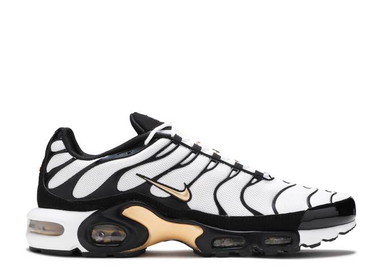 【 NIKE AIR MAX PLUS WHITE METALLIC GOLD / WHITE BLACK METALLIC GOLD 】 マックス 白色 ホワイト 黒色 ブラック ゴールド エアマックスプラス スニーカー メンズ ナイキ