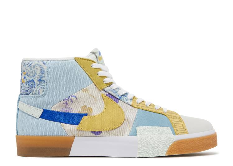 【 NIKE ZOOM BLAZER MID PREMIUM SB 'PAISLEY PACK - BOARDER BLUE' / BOARDER BLUE CELERY BARELY GREEN 】 ズーム ブレイザー ミッド プレミアム エスビー 青色 ブルー 緑 グリーン スニーカー メンズ ナイキ｜スニケス