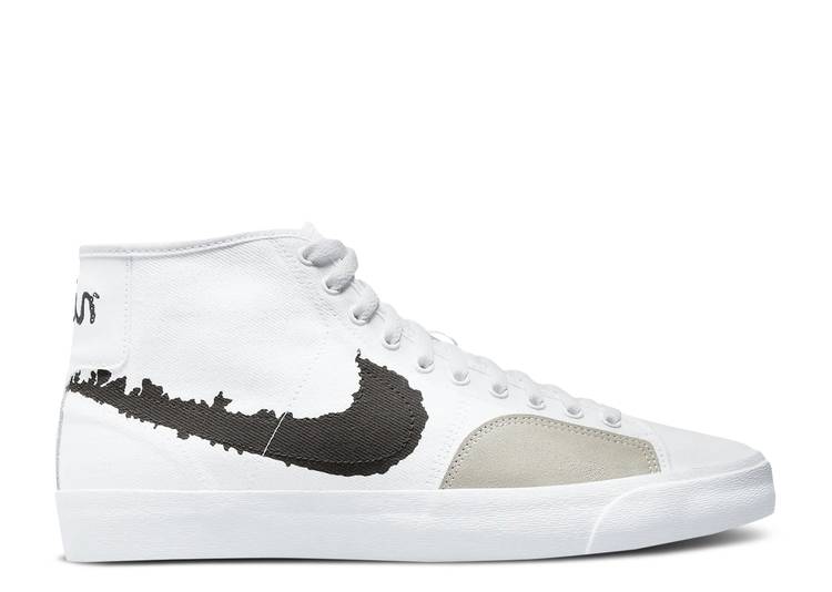 【 NIKE BLAZER COURT MID PREMIUM SB WHITE BLACK / WHITE WHITE BLACK 】 ブレイザー コート ミッド プレミアム エスビー 白色 ホワイト 黒色 ブラック スニーカー メンズ ナイキ