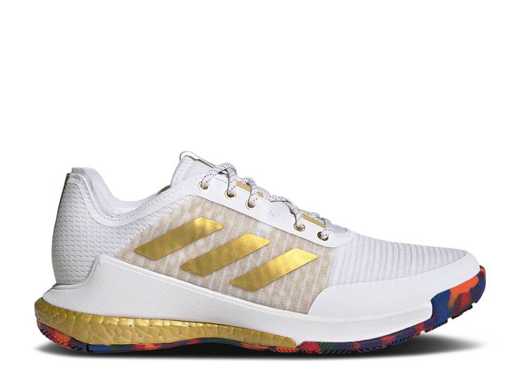 【 ADIDAS WMNS CRAZYFLIGHT 'WHITE GOLD METALLIC' / CLOUD WHITE GOLD METALLIC CLOUD 】 アディダス ゴールド 白色 ホワイト スニーカー レディース|スニケス
