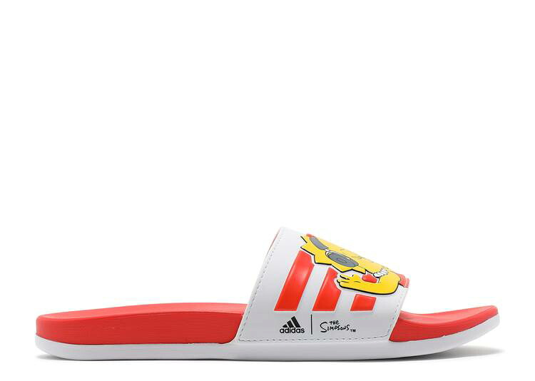 【 ADIDAS THE SIMPSONS X WMNS ADILETTE COMFORT SLIDES \u0027LISA\u0027 / CLOUD WHITE CLOUD WHITE CORE 】 アディダス アディレッタ 白いこと 白いこと 中核グループ スニーカー レディース