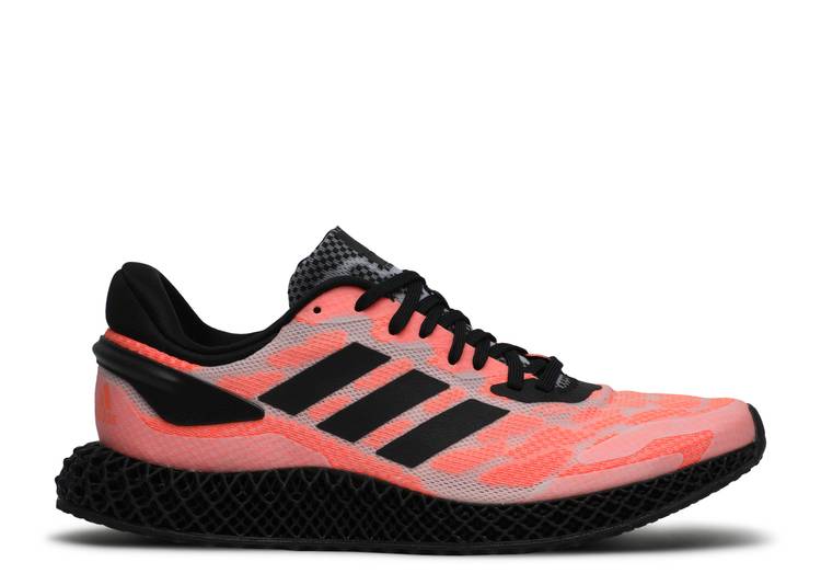 【 ADIDAS 4D RUNNER 'BLACK SIGNAL CORAL' / BLACK FOOTWEAR WHITE SIGNAL 】 アディダス 黒色 ブラック 白色 ホワイト スニーカー メンズ