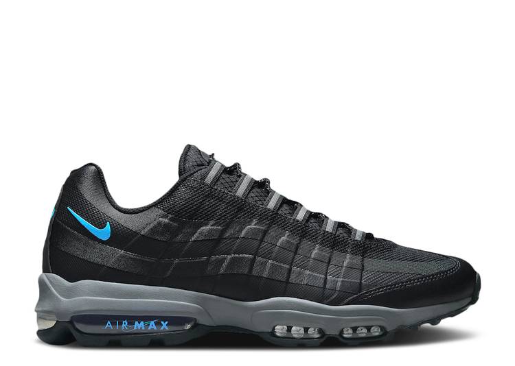 【 NIKE AIR MAX 95 ULTRA 'BLACK BRIGHT BLUE' / BLACK COOL GREY WHITE 】 マックス ウルトラ 黒色 ブラック クール 灰色 グレー 白色 ホワイト エアマックス スニーカー メンズ ナイキ｜スニケス