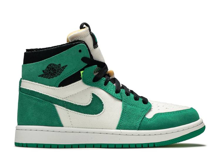 【 AIR JORDAN WMNS JORDAN 1 HIGH ZOOM COMFORT \u0027STADIUM GREEN\u0027 / STADIUM GREEN BLACK WHITE 】 ナイキ ご機嫌 望遠レンズ 闘技場 緑 緑であること 黒いこと 黒いこと 白いこと 白いこと エアジョーダン スニーカー レディース
