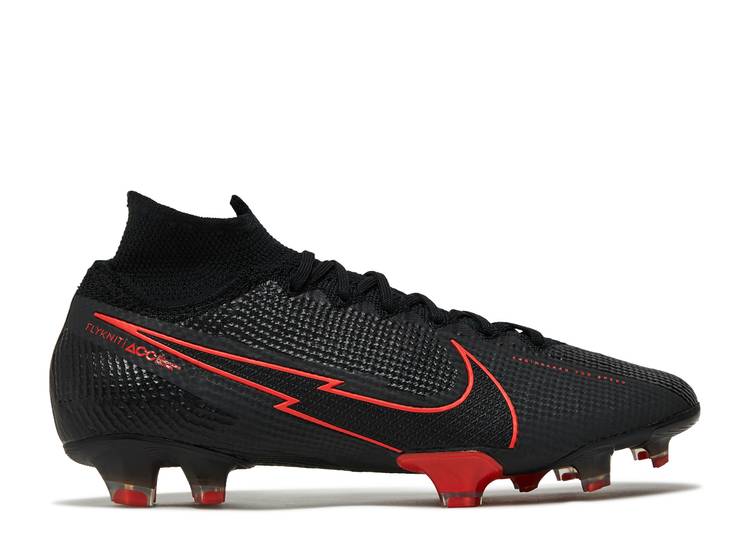 【 NIKE MERCURIAL SUPERFLY 7 ELITE FG 'CHILE RED PACK - BLACK' / BLACK DARK SMOKE GREY BLACK 】 エリート 赤 レッド 黒色 ブラック 灰色 グレー スニーカー メンズ ナイキ|スニケス