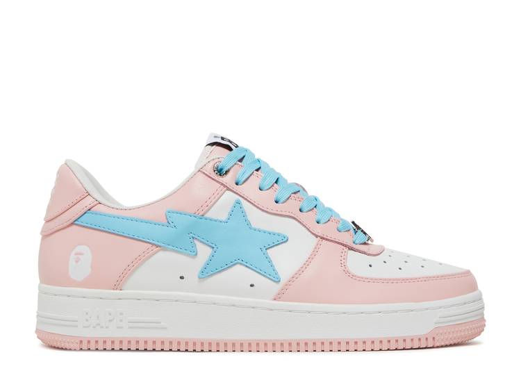 【 BAPE BAPESTA \u0027PASTEL PACK - PINK\u0027 / PINK BLUE 】 さくら色 青碧 青碧 スニーカー メンズ ベイプ