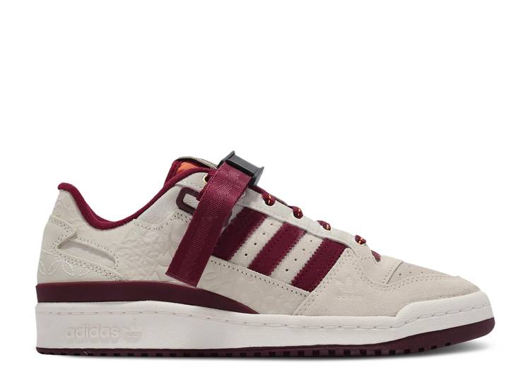 【 ADIDAS FORUM LOW 'CHALK BURGUNDY' / CHALK WHITE CORE BURGUNDY 】 アディダス フォーラム 白色 ホワイト コア ワイン色 バーガンディー スニーカー メンズ
