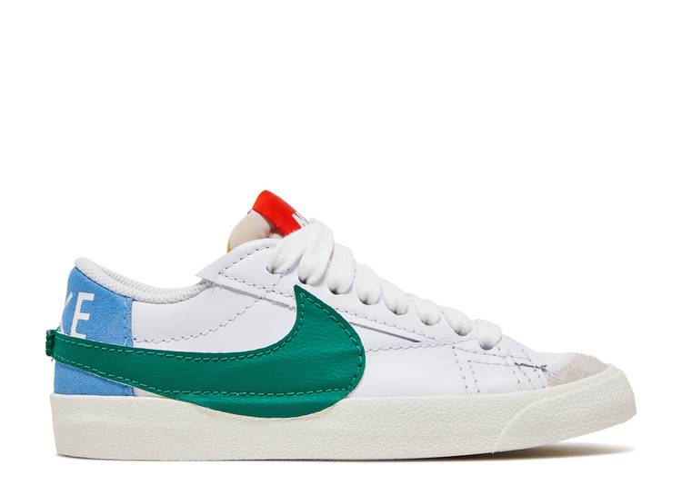 【 NIKE WMNS BLAZER LOW \u002777 JUMBO \u0027MISMATCH\u0027 / WHITE MALACHITE 】 ブレイザー ジャンボ 白いこと 白いこと スニーカー レディース ナイキ