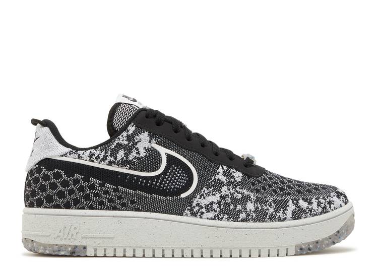 【 NIKE AIR FORCE 1 CRATER FLYKNIT NEXT NATURE 'BLACK WHITE' / BLACK WHITE PURE PLATINUM BLACK 】 フライニット 黒色 ブラック 白色 ホワイト ピュア プラチナム エアフォース スニーカー メンズ ナイキ|スニケス