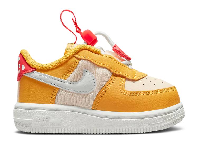 【 NIKE FORCE 1 TOGGLE SE TD YELLOW OCHRE PEARL WHITE / YELLOW OCHRE PEARL WHITE BRIGHT 】 パール 黄色 イエロー 白色 ホワイト ベビー ナイキ