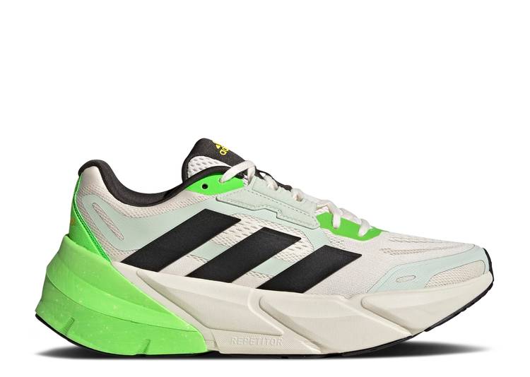 【 ADIDAS ADISTAR \u0027CHALK WHITE SOLAR GREEN\u0027 / CHALK WHITE CORE BLACK SOLAR 】 アディダス 白いこと 白いこと 中核グループ 黒いこと 黒いこと スニーカー メンズ