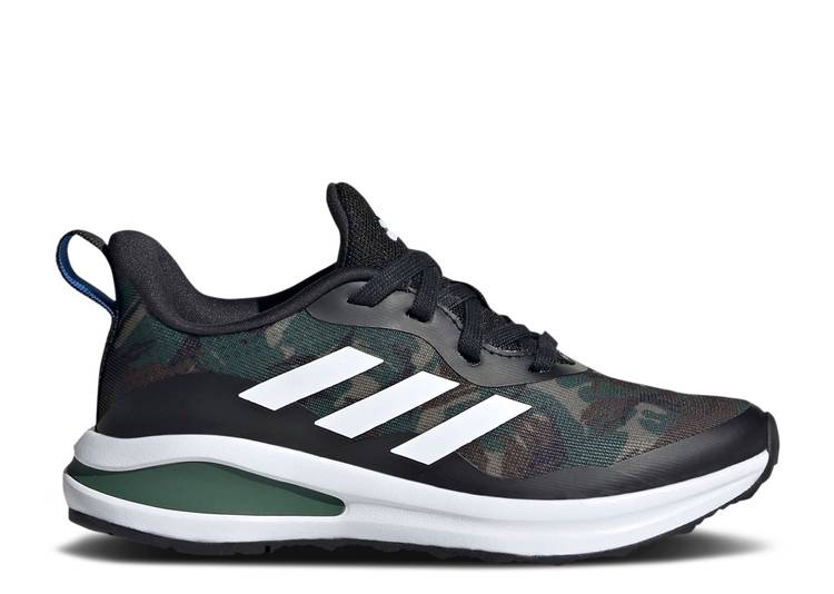 【 ADIDAS FORTARUN J BLACK CAMO / CORE BLACK CLOUD WHITE GREEN 】 アディダス コア 黒色 ブラック 白色 ホワイト 緑 グリーン ジュニア キッズ ベビー マタニティ スニーカー