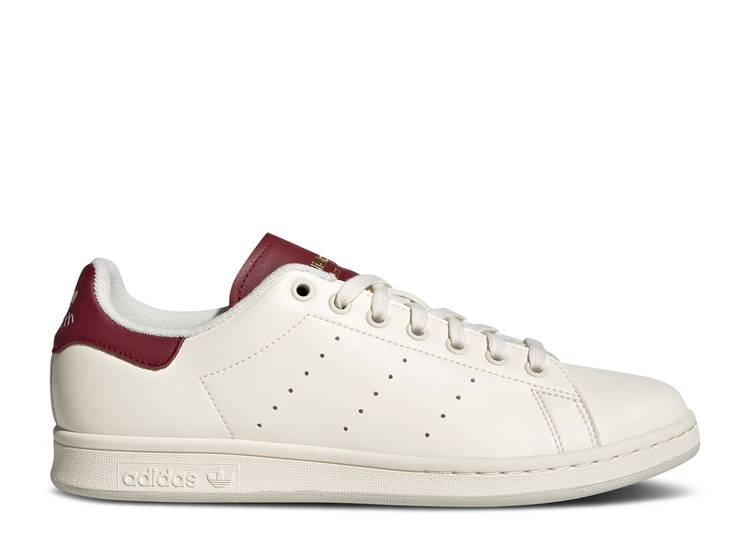 【 ADIDAS STAN SMITH \u0027OFF WHITE COLLEGIATE BURGUNDY\u0027 / OFF WHITE ORBIT GREY COLLEGIATE 】 アディダス 白いこと 白いこと 薄墨色 薄墨色 姿勢為損ない スニーカー メンズ