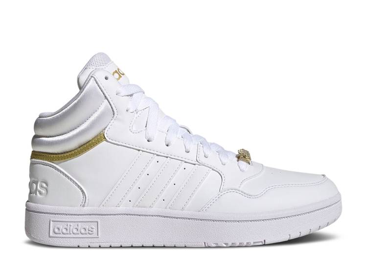 【 ADIDAS WMNS HOOPS 3.0 MID CLASSIC 'GOLD METALLIC' / CLOUD WHITE CLOUD WHITE GOLD 】 アディダス ミッド クラシック 白色 ホワイト ゴールド スニーカー レディース｜スニケス