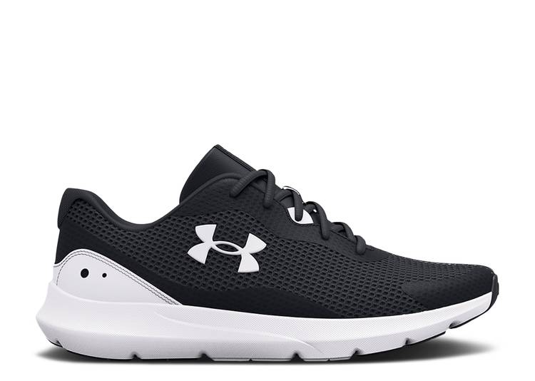 【 UNDER ARMOUR SURGE 3 'BLACK WHITE' / BLACK WHITE 】 黒色 ブラック 白色 ホワイト アンダーアーマー スニーカー メンズ|スニケス