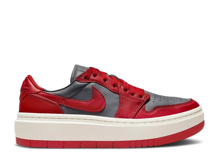 【 AIR JORDAN WMNS JORDAN 1 ELEVATE LOW \u0027UNLV\u0027 / DARK GREY SAIL VARSITY RED 】 ナイキ 薄墨色 薄墨色 赤 赤いこと エアジョーダン スニーカー レディース