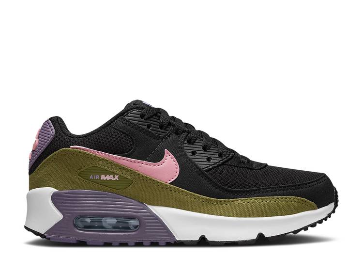 【 NIKE AIR MAX 90 GS BLACK PILGRIM / BLACK PILGRIM CANYON PURPLE 】 マックス 黒色 ブラック 紫 パープル エアマックス ジュニア キッズ ベビー マタニティ スニーカー ナイキ