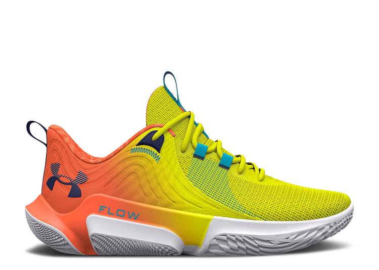 【 UNDER ARMOUR FLOW FUTR X 2 E24 'PANIC ORANGE YELLOW RAY' / PANIC ORANGE YELLOW RAY 】 フローレス 橙 オレンジ 黄色 イエロー アンダーアーマー スニーカー メンズ｜スニケス