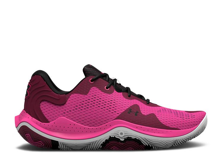 【 UNDER ARMOUR SPAWN 4 \u0027ELECTRO PINK\u0027 / ELECTRO PINK WILDFLOWER 】 サクラ色 アンダーアーマー スニーカー メンズ