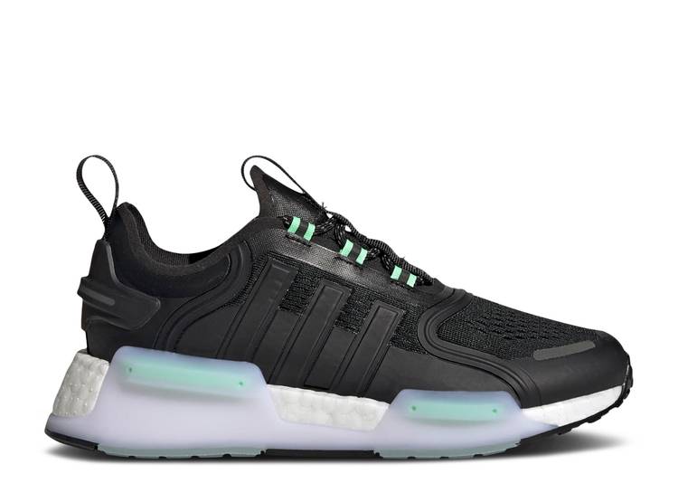 【 ADIDAS NMD_R1 V3 J 'BLACK BEAM GREEN' / CORE BLACK CLOUD WHITE BEAM 】 アディダス コア 黒色 ブラック 白色 ホワイト ジュニア キッズ ベビー マタニティ スニーカー