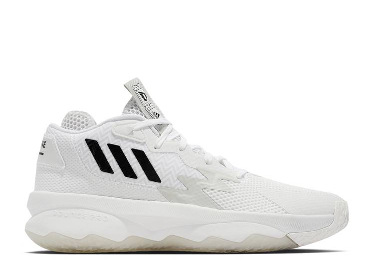 【 ADIDAS DAME 8 \u0027ADMIT ONE - CLOUD WHITE\u0027 / FOOTWEAR WHITE CORE BLACK 】 アディダス 白いこと 白いこと 中核グループ 黒いこと 黒いこと スニーカー メンズ