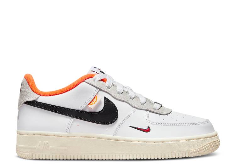 【 NIKE AIR FORCE 1 LV8 GS 'HOOPS PACK - WHITE TOTAL ORANGE' / WHITE COCONUT MILK TOTAL ORANGE 】 白色 ホワイト 橙 オレンジ エアフォース ジュニア キッズ ベビー マタニティ スニーカー ナイキ|スニケス