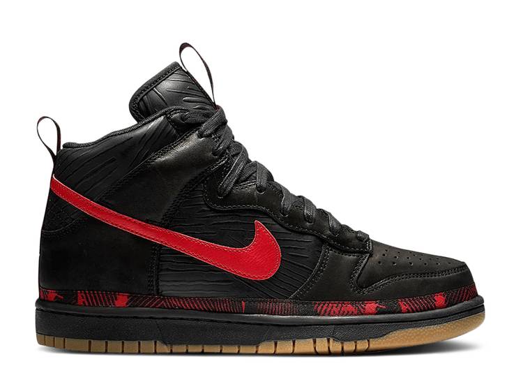 【 NIKE DUNK HIGH PREMIUM 'N7' / BLACK UNIVERSITY RED GUM MEDIUM 】 ダンク ハイ プレミアム 黒色 ブラック 赤 レッド ダンクハイ スニーカー メンズ ナイキ