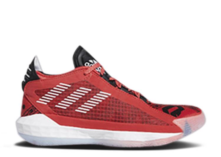 【 ADIDAS DAME 6 BIG KIDS 'GEEK UP' / GLORY RED DASH GREY SOLAR RED 】 アディダス 赤 レッド 灰色 グレー ジュニア キッズ ベビー マタニティ スニーカー｜スニケス