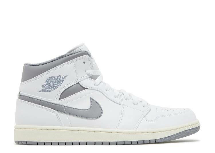 【 AIR JORDAN JORDAN 1 MID \u0027NEUTRAL GREY\u0027 / WHITE STEALTH 】 ナイキ ミッド 白いこと 白いこと ステルス エアジョーダン スニーカー メンズ