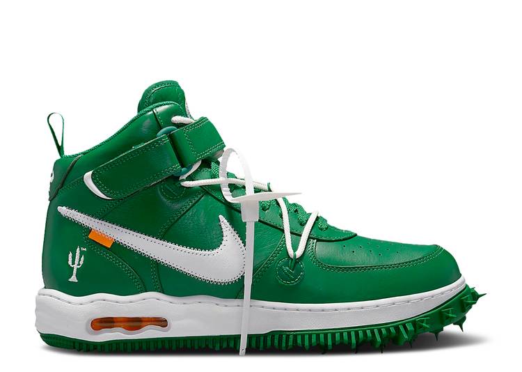 【 NIKE OFF-WHITE X AIR FORCE 1 MID SP LEATHER 'PINE GREEN' / PINE GREEN WHITE WHITE 】 オフホワイト ミッド レザー 緑 グリーン 白色 ホワイト エアフォース スニーカー メンズ ナイキ 28,665円