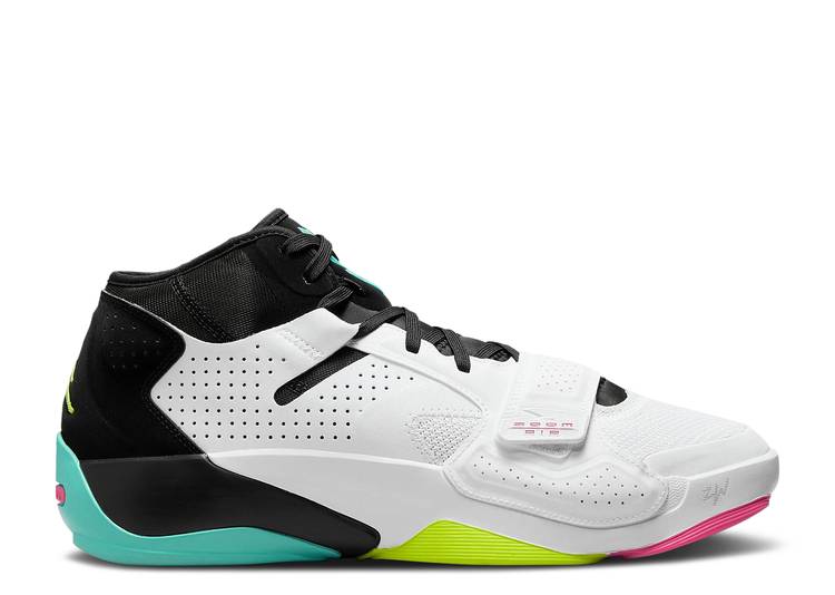 【 AIR JORDAN JORDAN ZION 2 \u0027DYNAMIC TURQUOISE\u0027 / WHITE VOLT BLACK DYNAMIC 】 ナイキ 白いこと 白いこと 黒いこと 黒いこと 活動的 エアジョーダン スニーカー メンズ