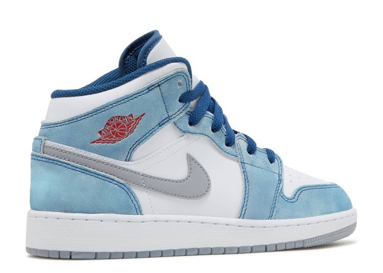 白 フリル付 NIKE AIR JORDAN 1 MID GS グレー ブルー 23.0cm - 通販