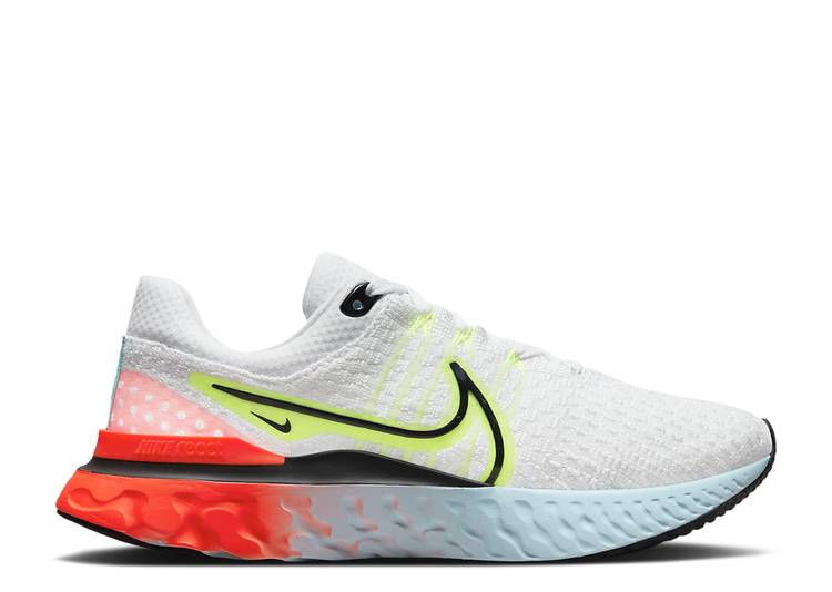 【 NIKE WMNS REACT INFINITY RUN FLYKNIT 3 'WHITE VOLT' / WHITE VOLT BRIGHT CRIMSON BLACK 】 リアクト ラン フライニット 白色 ホワイト クリムゾン 黒色 ブラック スニーカー レディース ナイキ｜スニケス