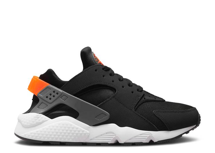 【 NIKE AIR HUARACHE 'BLACK SAFETY ORANGE' / BLACK SAFETY ORANGE WHITE IRON 】 ハラチ 黒色 ブラック 橙 オレンジ 白色 ホワイト スニーカー メンズ ナイキ｜スニケス