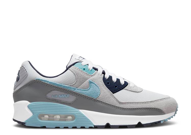 【 NIKE AIR MAX 90 'PURE PLATINUM WORN BLUE' / PURE PLATINUM OBSIDIAN WOLF GREY 】 マックス プラチナム ピュア 灰色 グレー エアマックス スニーカー メンズ ナイキ