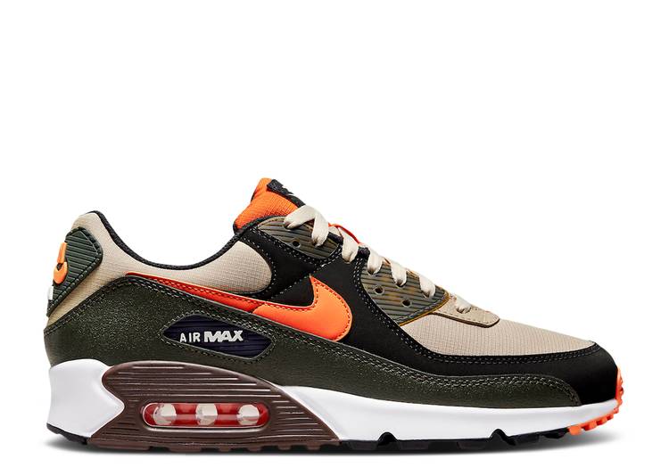【 NIKE AIR MAX 90 'TWEED DARK ARMY' / TWEED DARK ARMY BLACK ORANGE 】 マックス アーミー 黒色 ブラック 橙 オレンジ エアマックス スニーカー メンズ ナイキ｜スニケス