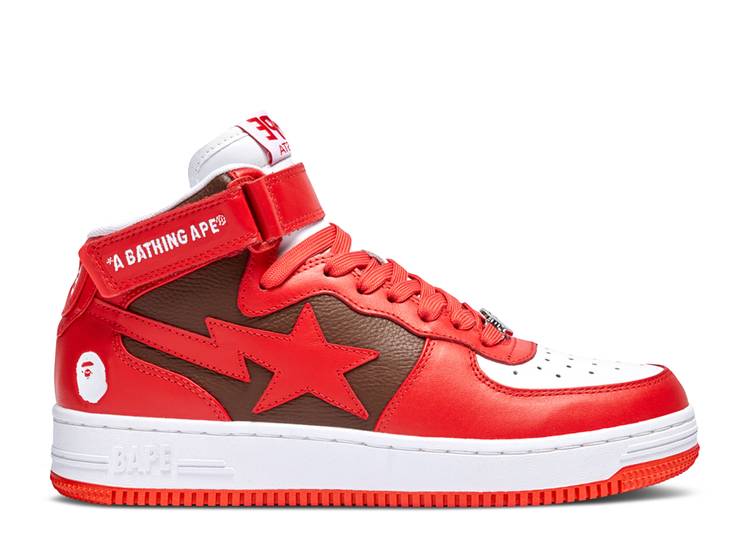 【 BAPE BAPESTA MID #2 \u0027RED\u0027 / RED 】 ミッド 赤 赤いこと スニーカー メンズ ベイプ