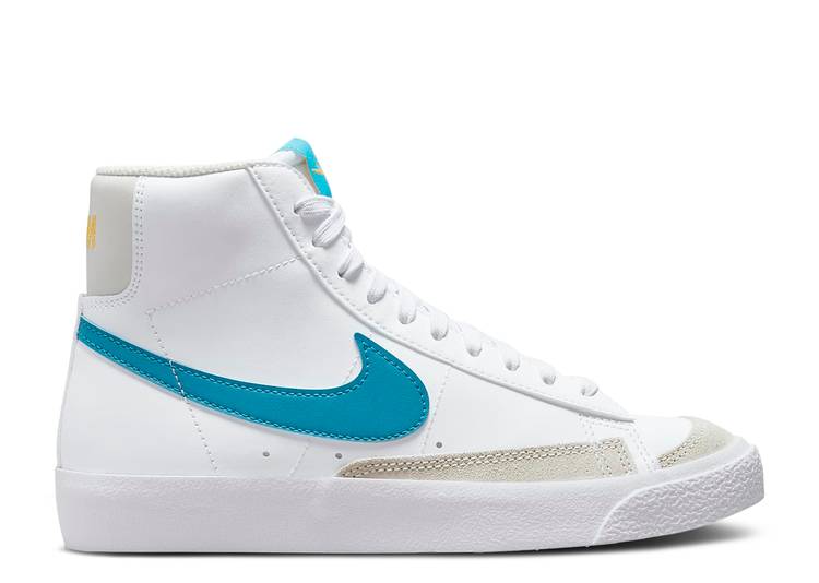 【 NIKE BLAZER MID '77 GS 'WHITE LASER BLUE' / WHITE YELLOW OCHRE LIGHT BONE 】 ブレイザー ミッド レーザー 白色 ホワイト 黄色 イエロー ジュニア キッズ ベビー マタニティ スニーカー ナイキ|スニケス